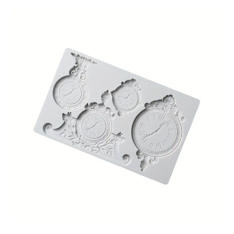 1 Piece | Vintage Clock Chocolate Mold | 3D Silicone Mold | Baroque Scroll Embossed Candy Mold