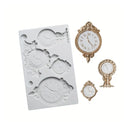 1 Piece | Vintage Clock Chocolate Mold | 3D Silicone Mold | Baroque Scroll Embossed Candy Mold