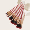 7Pcs/Set Diamond Makeup Brushes Kit Blending Contour Foundation Eyeshadow Eyebrow Brush | Pink