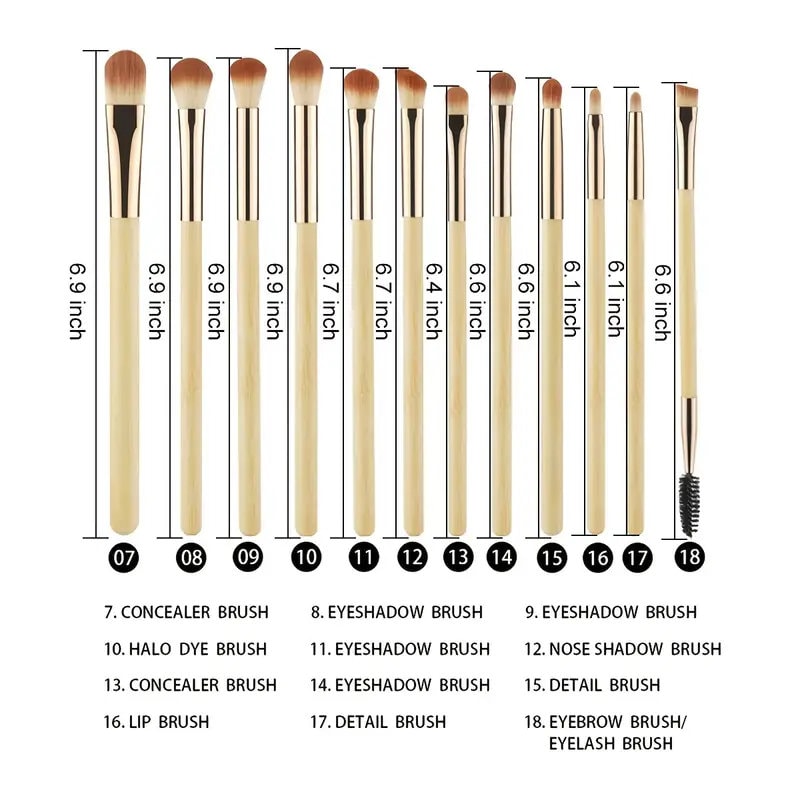 18pcs Beauty Professional Makeup Brushes Set Make Up Brush Tools Kit Foundation Powder Blending Concealer Eye Shadows Blush Cosmetics