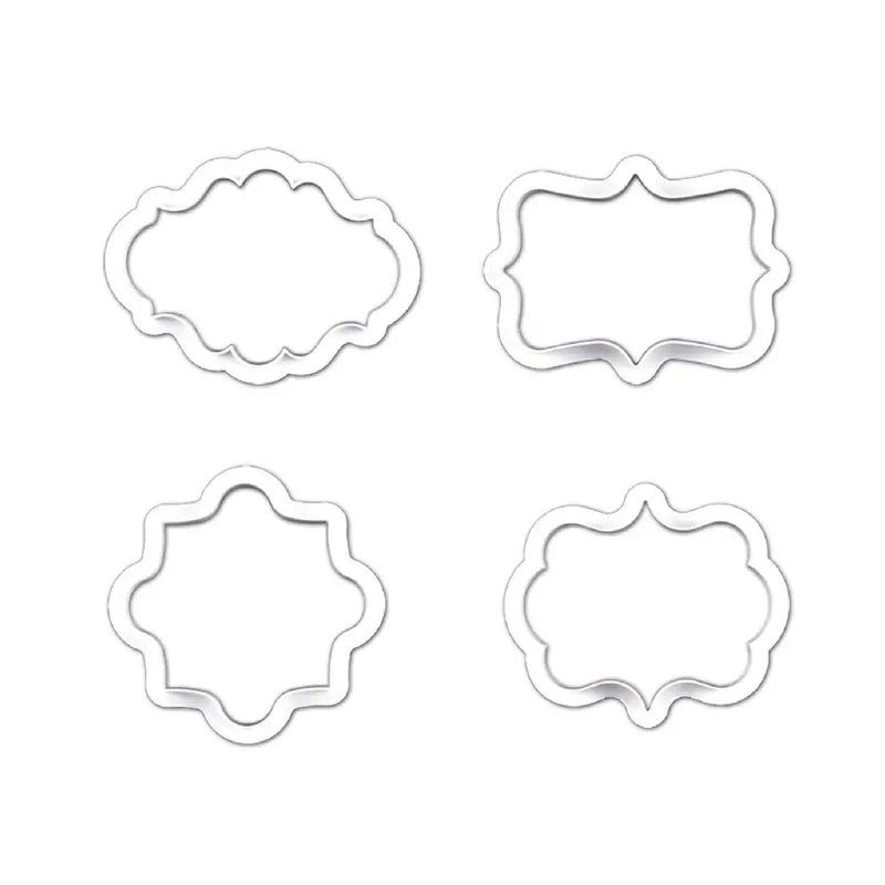4 Units | Plastic Plate Cookie Cutter Set | Marco Sandwich Fondant Cookie Cutters