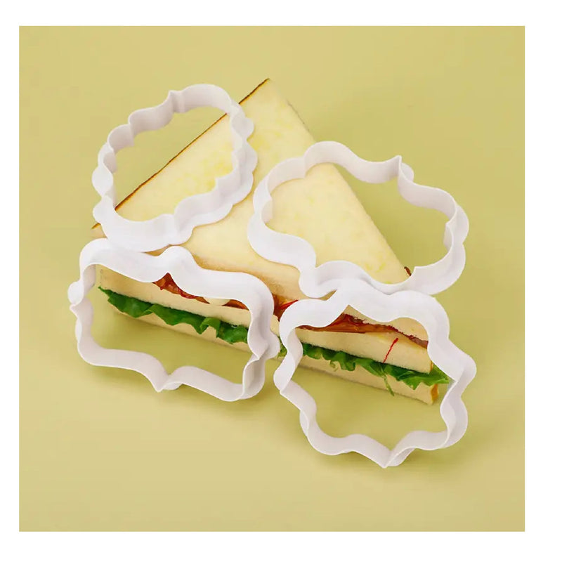 4 Units | Plastic Plate Cookie Cutter Set | Marco Sandwich Fondant Cookie Cutters