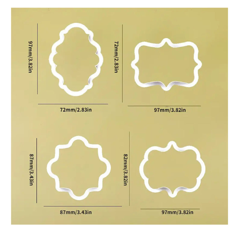 4 Units | Plastic Plate Cookie Cutter Set | Marco Sandwich Fondant Cookie Cutters