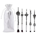 Makeup Brushes Set | 5pcs Cosmetic Makeup Brush Set Professional Tool Kit Set Drawstring Bag Included (silvery)