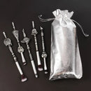 Makeup Brushes Set | 5pcs Cosmetic Makeup Brush Set Professional Tool Kit Set Drawstring Bag Included (silvery)