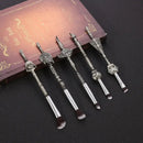 Makeup Brushes Set | 5pcs Cosmetic Makeup Brush Set Professional Tool Kit Set Drawstring Bag Included (silvery)
