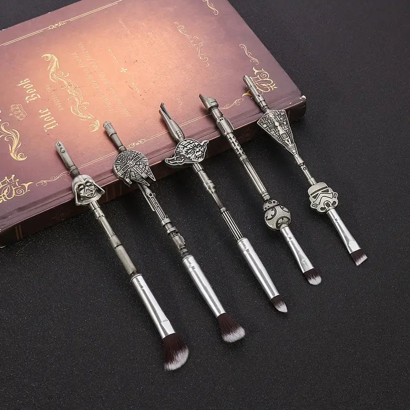 Makeup Brushes Set | 5pcs Cosmetic Makeup Brush Set Professional Tool Kit Set Drawstring Bag Included (silvery)