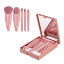 Easy-taken Travel Makeup Brush Set | 5pcs Mini Complete Function Cosmetic Brushes Kit | 5pcs With Mirror