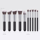 Foundation Powder Brush Kabuki Concealer Blush Makeup Brushes 10pcs Makeup Brushes Kit Professional Nylon Hair Make Up Brush Set