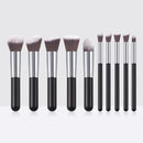 Foundation Powder Brush Kabuki Concealer Blush Makeup Brushes 10pcs Makeup Brushes Kit Professional Nylon Hair Make Up Brush Set