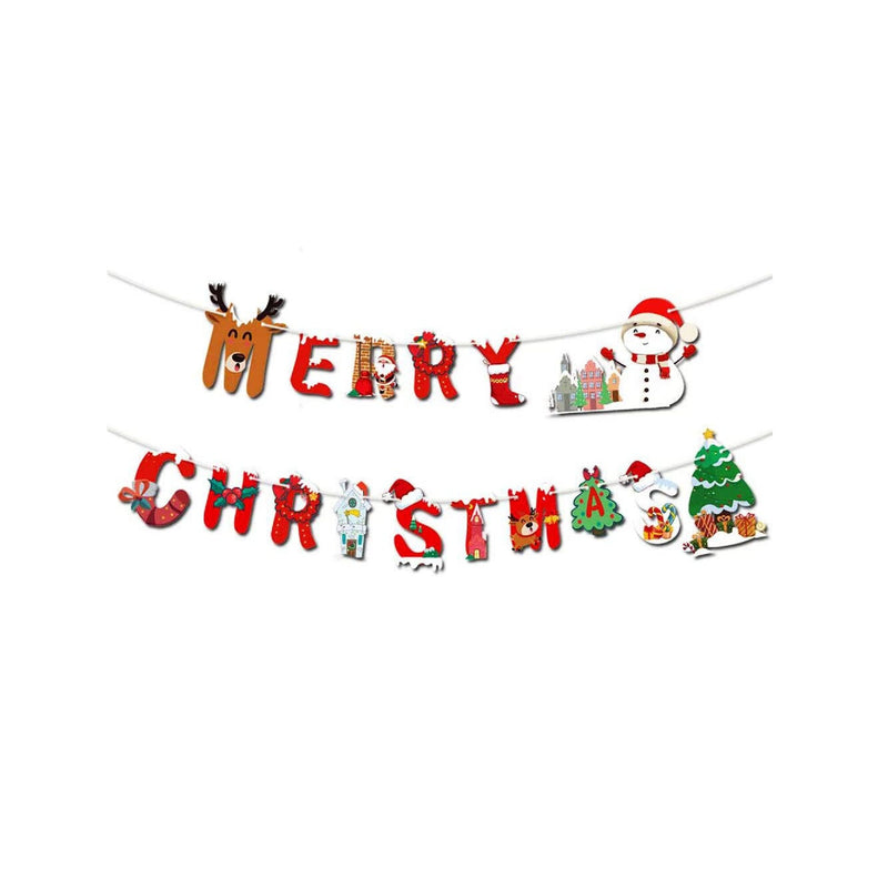 Christmas Decoration Banner Merry Christmas | Paper Hanging Supply Home Indoor Decoration