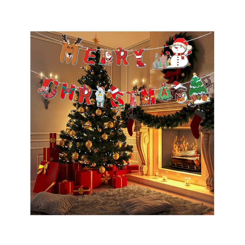 Christmas Decoration Banner Merry Christmas | Paper Hanging Supply Home Indoor Decoration