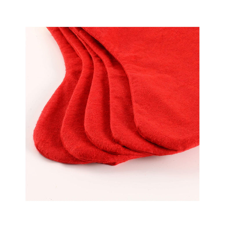 CCINEE 12 Pcs Felt Christmas Stockings | for Christmas Fireplace | Red Nonwoven Fabric With Gold Trim