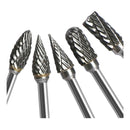 Double Cut Carbide Rotary Burr Set | 10 Pieces | 1/8" Shank | 1/4" Length Tungsten Steel