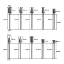 Double Cut Carbide Rotary Burr Set | 10 Pieces | 1/8" Shank | 1/4" Length Tungsten Steel