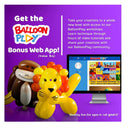 BalloonPlay Deluxe Balloon Animal Kit with Web App 150 Balloons Balloon Pump Stickers Bookmark
