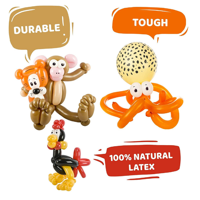 BalloonPlay Deluxe Balloon Animal Kit with Web App 150 Balloons Balloon Pump Stickers Bookmark