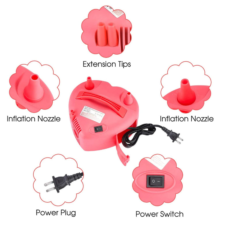 Electric Balloon Pump | NuLink Portable Dual Nozzle 110V 600W Electric Balloon Blower Pump