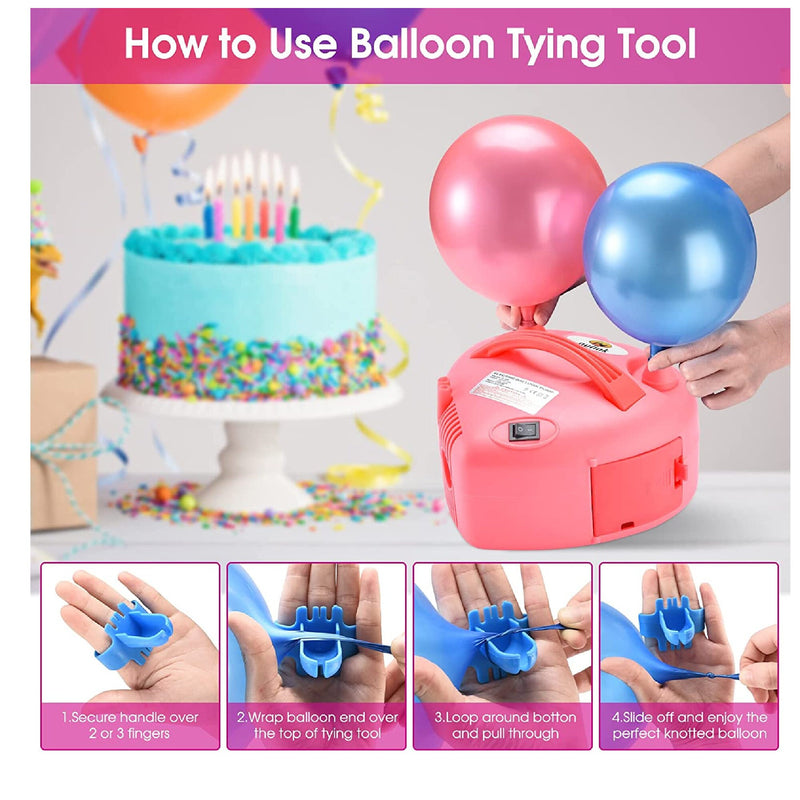 Electric Balloon Pump | NuLink Portable Dual Nozzle 110V 600W Electric Balloon Blower Pump