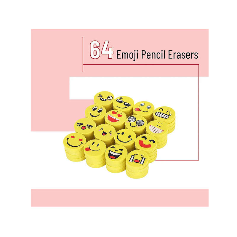 Mr. Pen  64-Pack Erasers Smiley | Pencil Erasers  for Kids School
