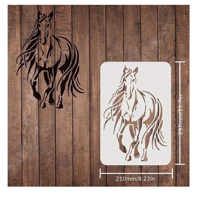 Painting Stencils To Draw Horses | 11.69 x 8.27 Inches