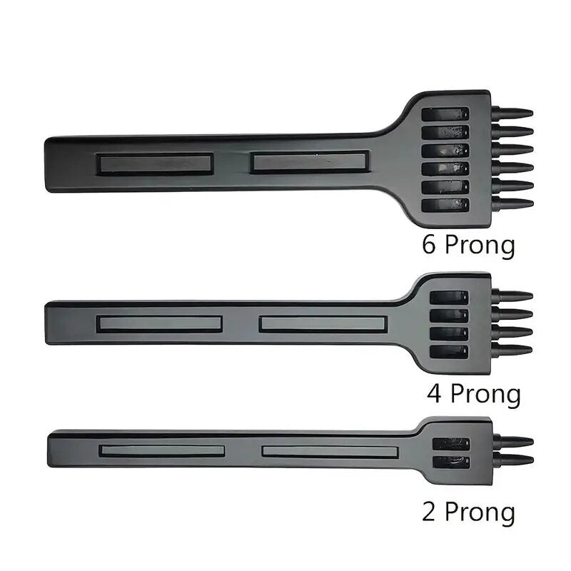 Leather Craft Hole Alloy 2 /4 /6 Prong Punching Pricking Tool DIY Round Stitching Punch Sewing Stitching Punch Carving Work Saddle 4mm/0.16"