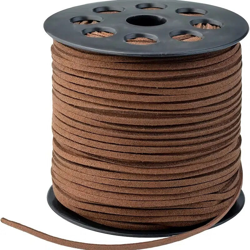 Coffee Suede Rope | Suede Lace Faux Leather Rope Reel Spool For Bracelet Necklace Beading DIY Craft