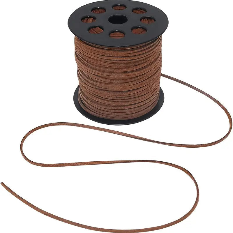 Coffee Suede Rope | Suede Lace Faux Leather Rope Reel Spool For Bracelet Necklace Beading DIY Craft