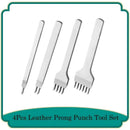 4pcs 4mm Leather Claw Punch Tool Set | 1/2/4/6 Claw Lace Sewing Chisel Diamond Hole Punch Sewing Leather Craft Supplies