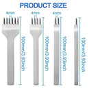 4pcs 4mm Leather Claw Punch Tool Set | 1/2/4/6 Claw Lace Sewing Chisel Diamond Hole Punch Sewing Leather Craft Supplies