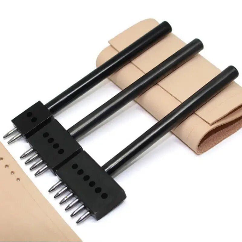 1pc Convenient Circular Cut 2/4/6 Hole DIY Drilling Leather Leather Craft Punching Tool 5mm Spacing