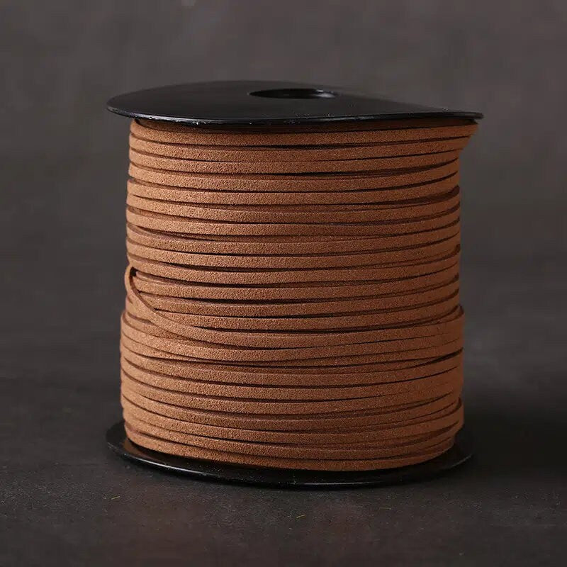 Coffee Suede Rope | Suede Lace Faux Leather Rope Reel Spool For Bracelet Necklace Beading DIY Craft