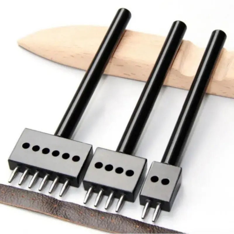 1pc Convenient Circular Cut 2/4/6 Hole DIY Drilling Leather Leather Craft Punching Tool 5mm Spacing