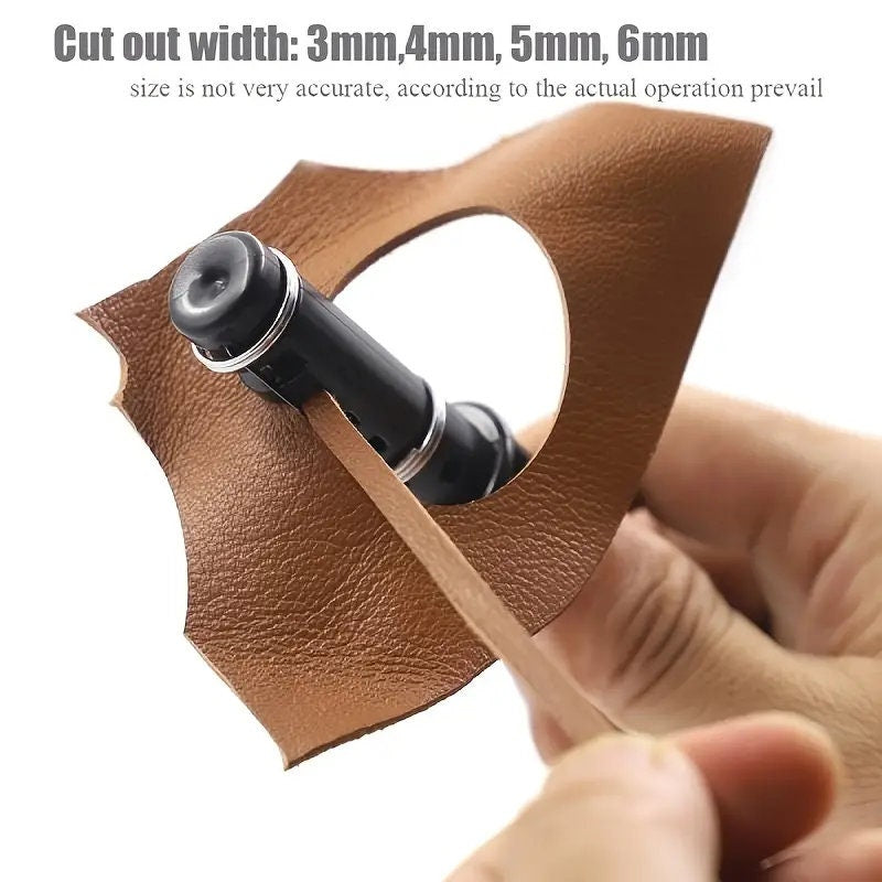 1pc Leather Strap Cutter Tool With 3 Blades | Rotary Leather Cord Cutter | Leather Carving Tool Digger | Leather Strip Hand Cutter