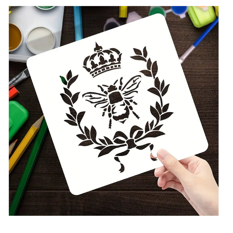 1 Piece 6x6 Inches | Bee Leaf Wreath | DIY Graffiti Drawing Stencils