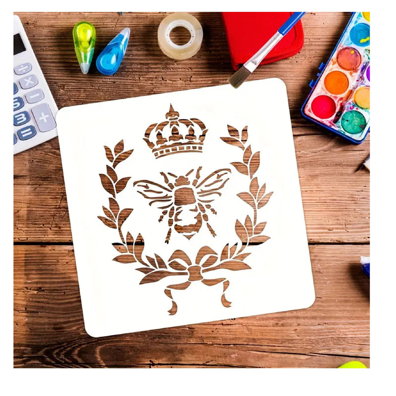 1 Piece 6x6 Inches | Bee Leaf Wreath | DIY Graffiti Drawing Stencils