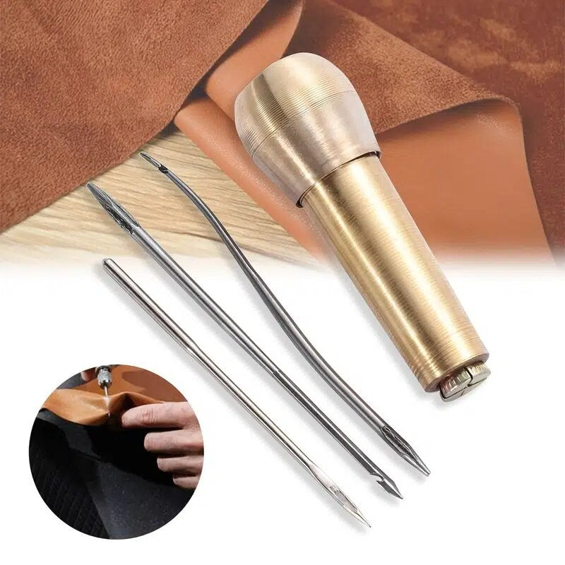 4pcs Canvas Leather Sewing Shoes Repair Tool Sets Awl Hand Stitching Taper Leathercraft Needle Tool Kit Leather Craft Sewing Supplies