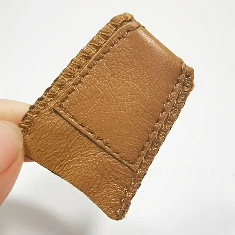 1pcs Leather Coin Thimble Soft Artificial Sheepskin Needlework Finger Cover Tip Quilting Thimble Sleeve Handmade Sewing Tools