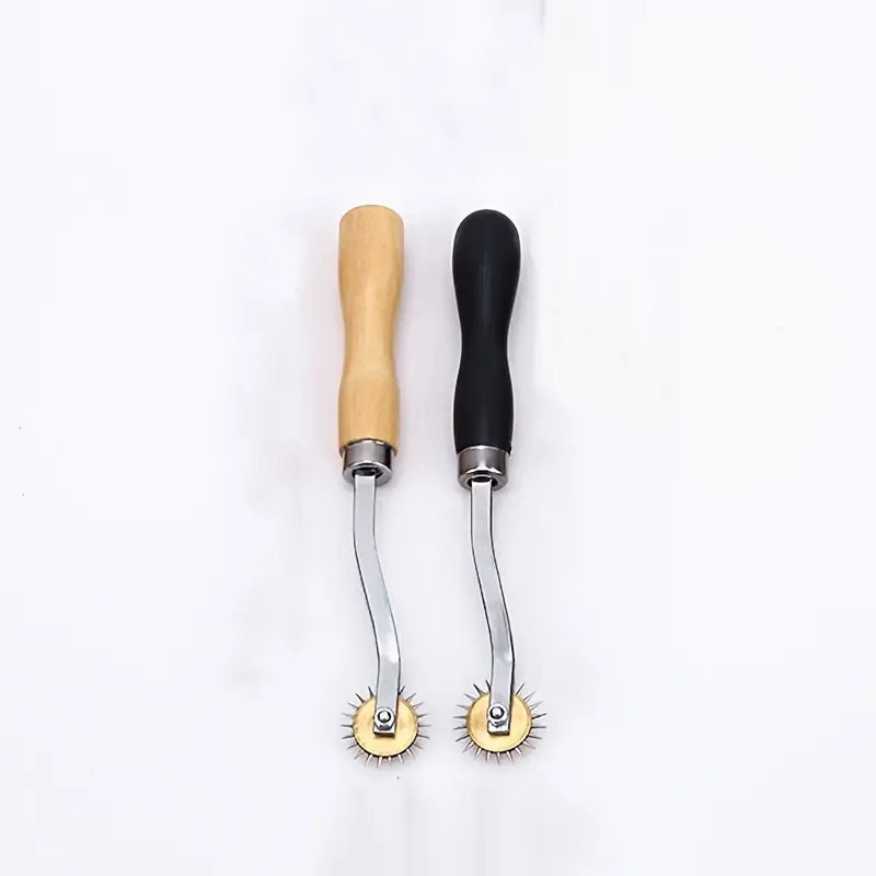 Stainless Steel Needle Point Tracking Wheel With Wooden Handle | For Leather Sewing Pattern Marking Fabric Quilting Perforation Tracking