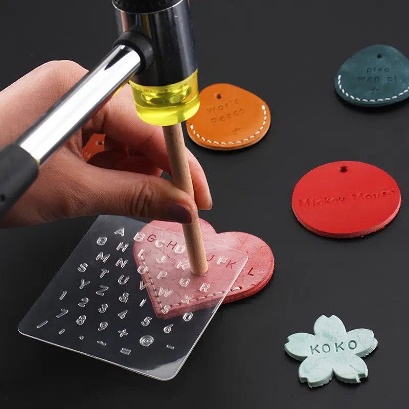 3pcs Handmade Leather Printing Stamping Tool Handcraft Printing Tool 3.15"*3.15" 3.74"*0.31"