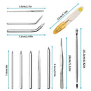 12pcs Paracord Needle Set | 9 Different Size Aluminum Paracord FID Lacing Needles And Smoothing Tool | Stainless Steel Tweezers