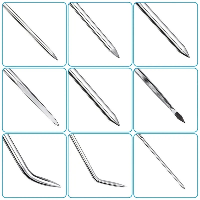 12pcs Paracord Needle Set | 9 Different Size Aluminum Paracord FID Lacing Needles And Smoothing Tool | Stainless Steel Tweezers