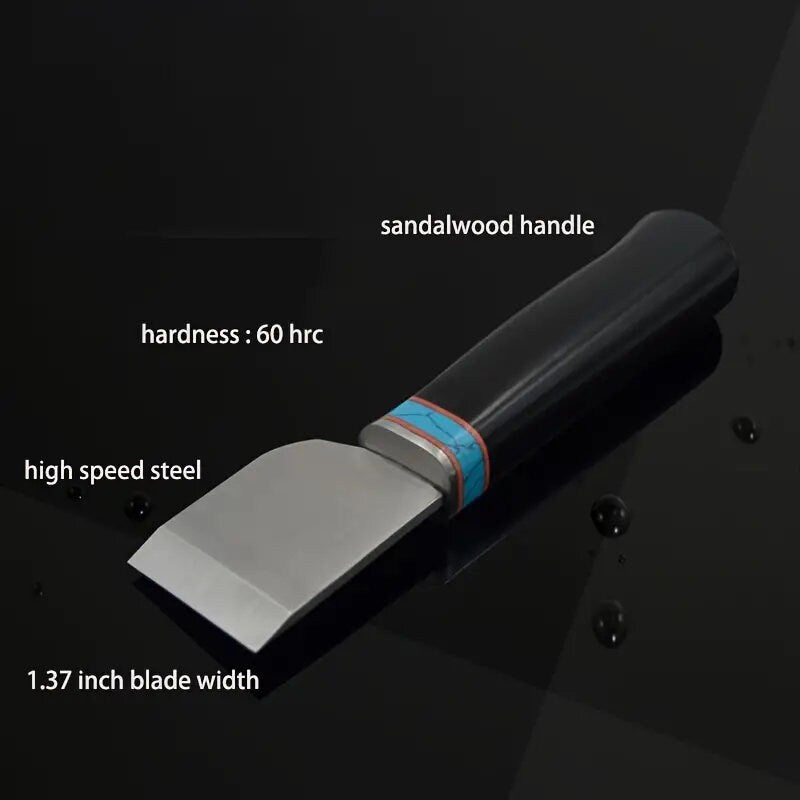 1pc Sharp Leather Cutting Knife High Speed Steel 2.5mm Thick Blade Black Comfortable Ebony Handle Cut All Kinds Of Leather