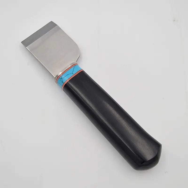 1pc Sharp Leather Cutting Knife High Speed Steel 2.5mm Thick Blade Black Comfortable Ebony Handle Cut All Kinds Of Leather