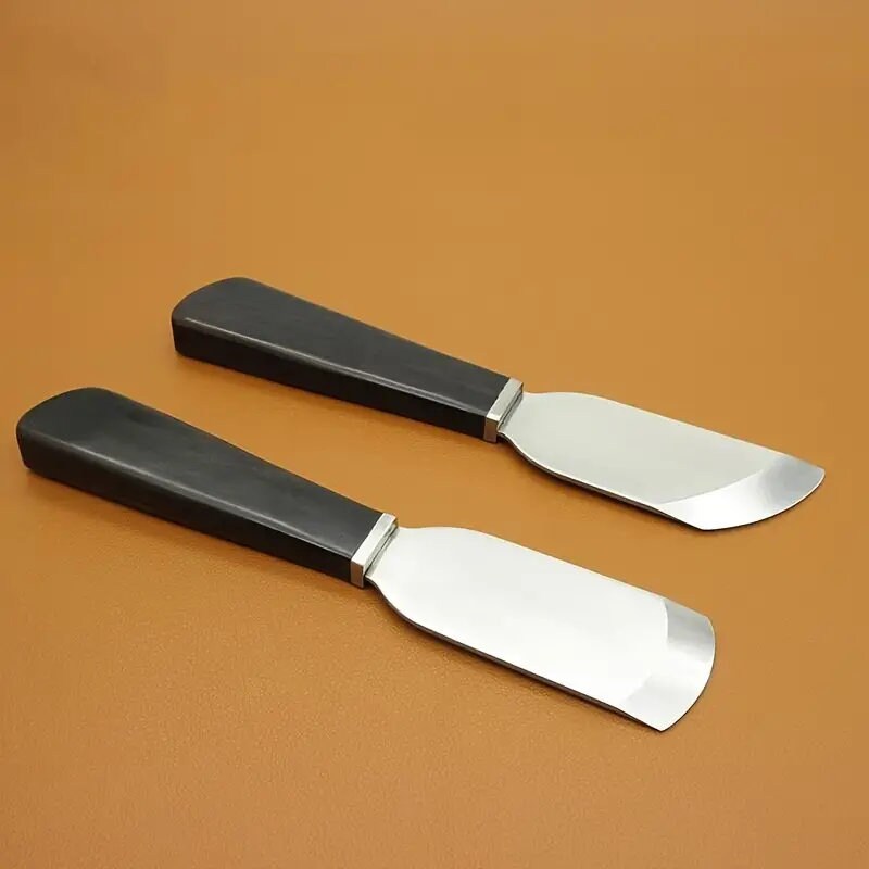 1pc Leather Thinning Knife Comfortable Ebony Handle Sharp Chrome Steel Blade Professional DIY Hand Leather Craft Tool