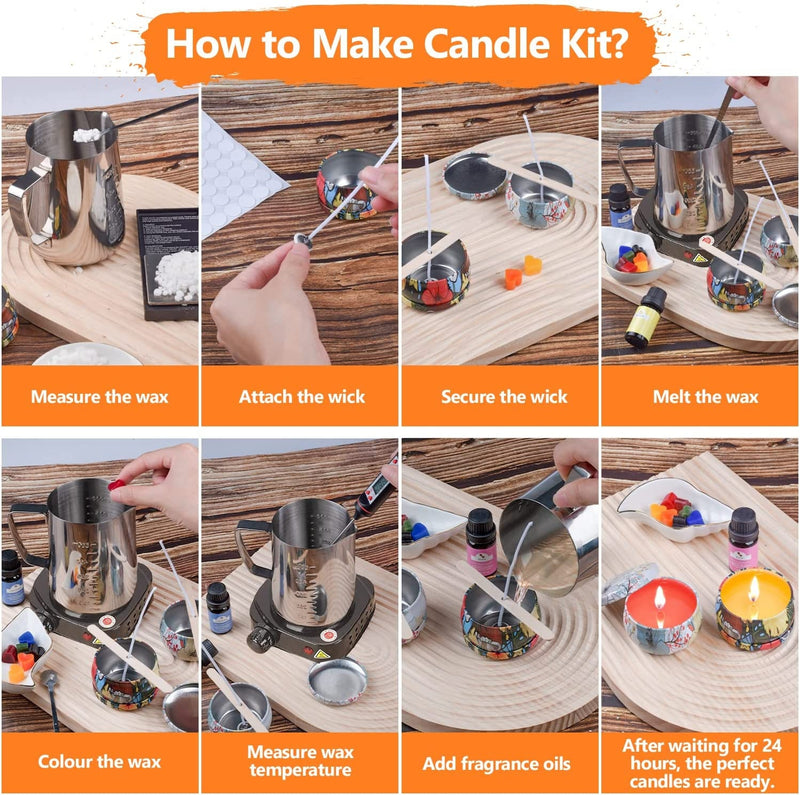 Anicco Candle Making Kit | Contains Soy Wax | Exquisite Jars | DIY Candle Making Kit