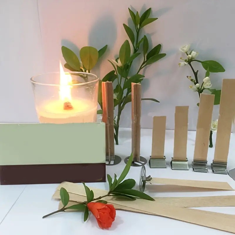 10pcs Aromatherapy Candle Wood Chip Light Core |  DIY Candle Wood Wick