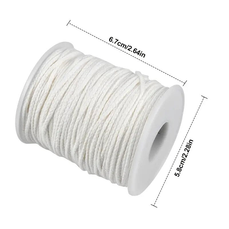 1 Roll 61m/66.7yd Candle Wicks Braided Cotton Candle Wicks Round Oil L