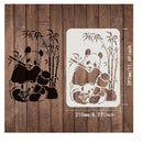 1Pc Panda And Bamboo Drawing And Painting Stencil 11.7x8.3 Inch Plastic Stencils