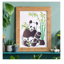 1Pc Panda And Bamboo Drawing And Painting Stencil 11.7x8.3 Inch Plastic Stencils
